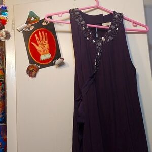 Blinged out purple dress with fun belt